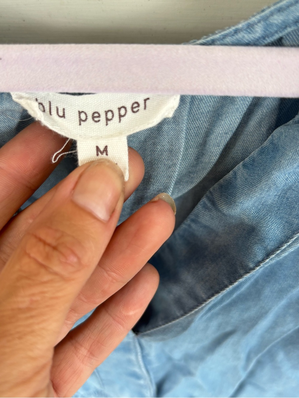 Blu Pepper Light Blue V-Neck Tiered Mini Dress - Picture 4 of 5